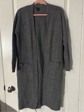 Urban Heritage Charcoal Gray Longline Open Cardigan
